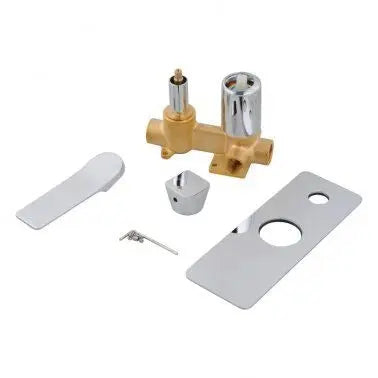 RUSHY Square Chrome Wall Mixer With Diverter