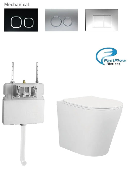 BRAVO-II Toilet Suite + R&T in wall Cistern Package