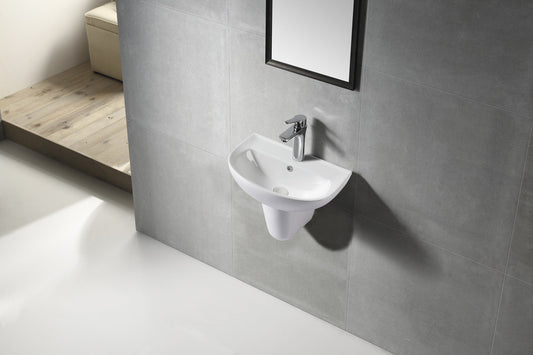 VOLA Wall Hung Basin and Shroud Bathroom Basin Mixer