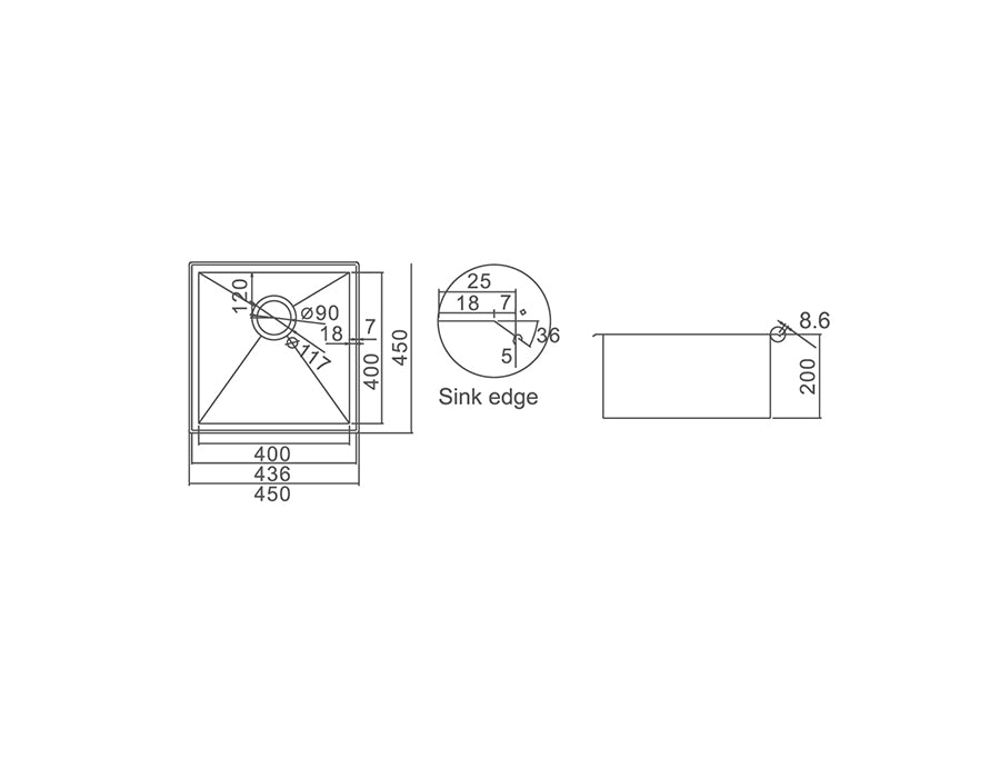 IMPACT 32L Countertop Sink