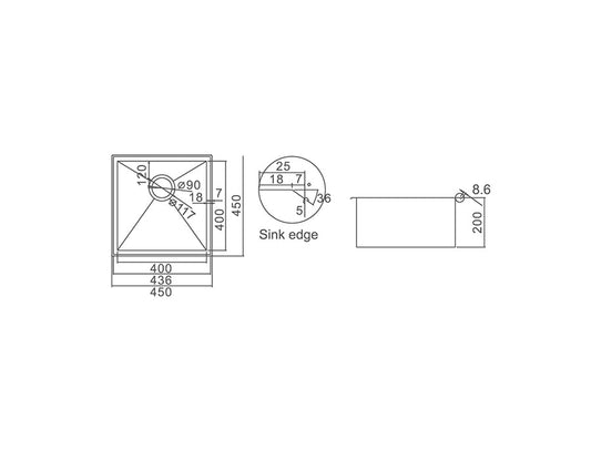 IMPACT 32L Countertop Sink