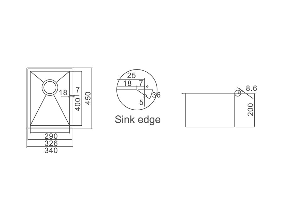 IMPACT 23L Countertop Sink