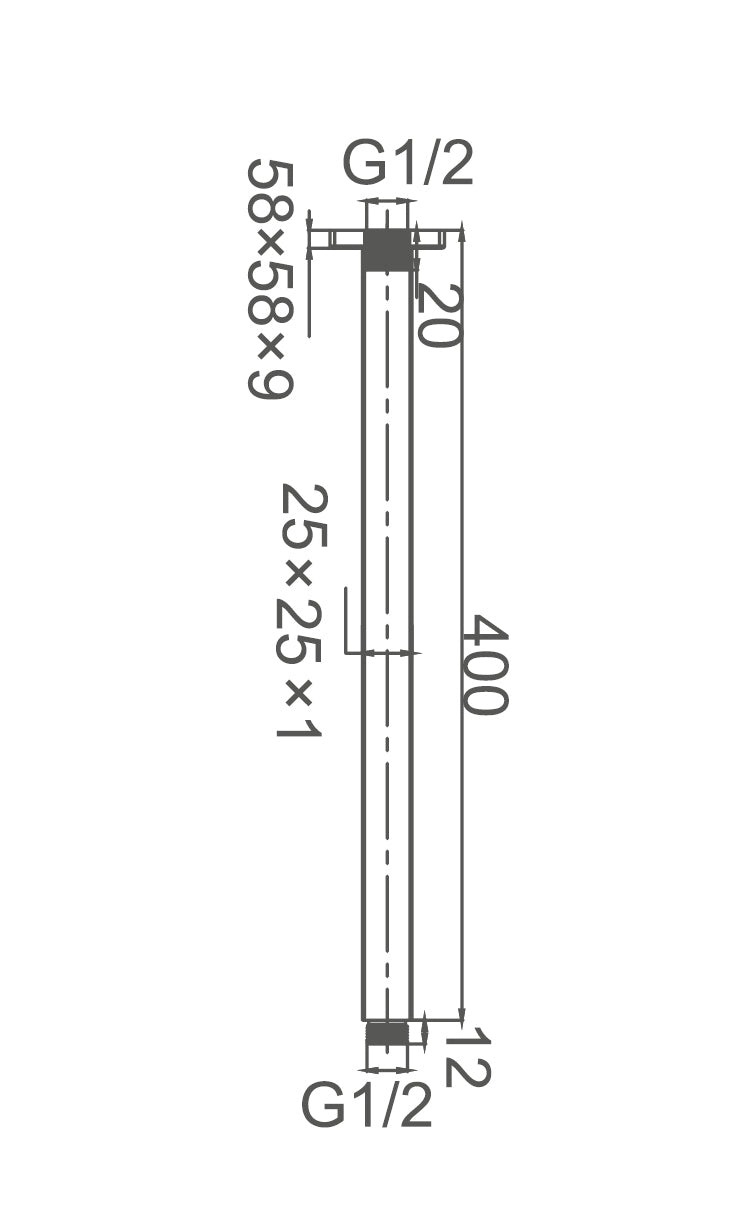 DOCCIA 400mm Round Ceiling Dropper
