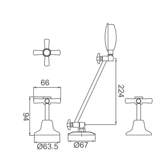 BATHMATES Shower Set Chrome