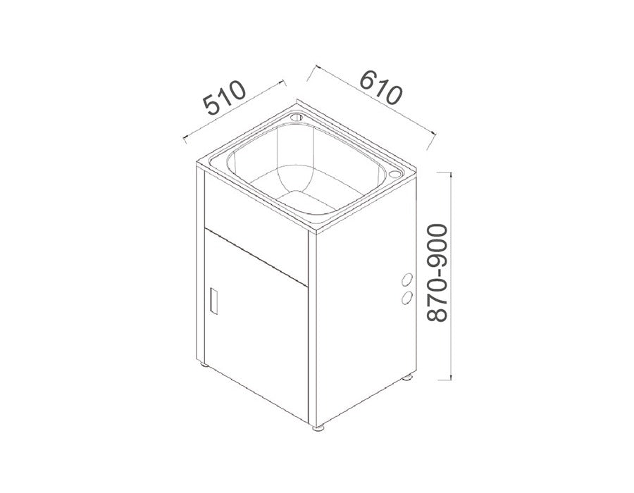 LAVASSA 45L Laundry Trough and Cabinet - 2 Colors