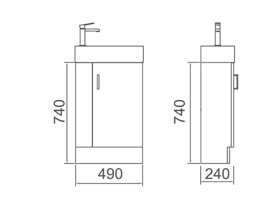 PICCOLO Vanity Free Standing 500mm