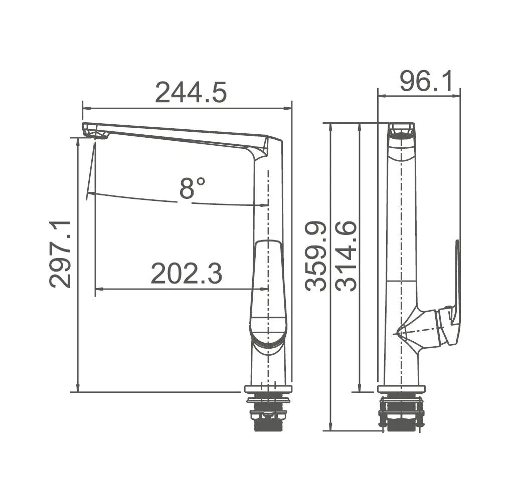 EXON Kitchen Sink Mixer with Swivel Spout