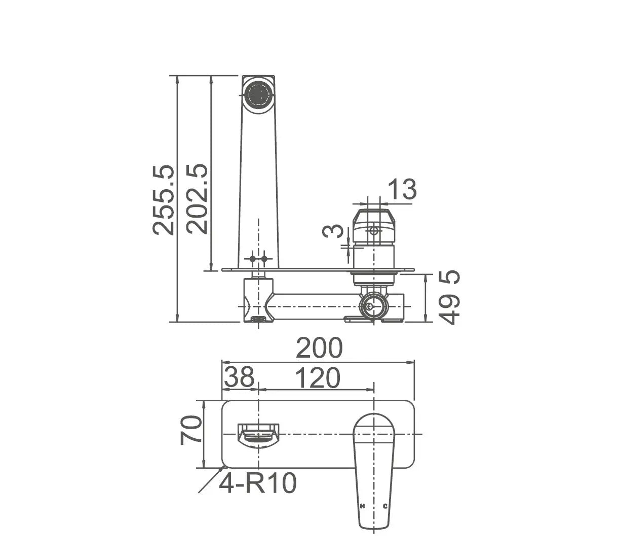 EXON Wall Basin/Bath Mixer Set