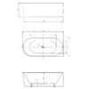 Tulip 1500/1700mm Corner Freestanding Spa Bath – Built in Pump Spa