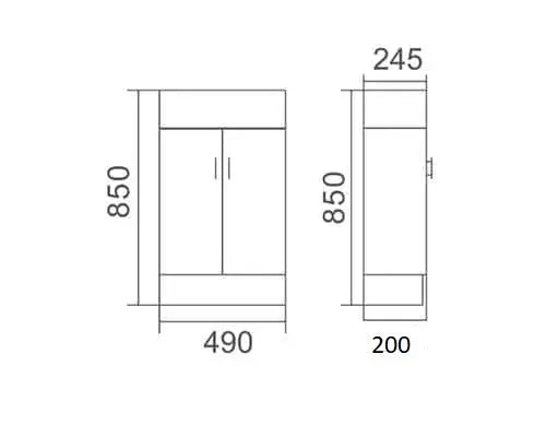 TINY Vanity - Free Standing 500mm