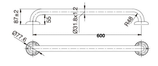 MOBI CARE 600mm Grab Rail rail