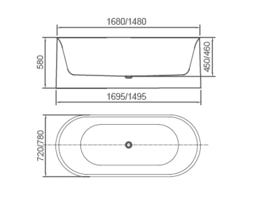 PIAZA Free Standing Round BathTub - Available in 2 Sizes