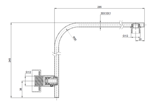 DOCCIA Square Rise Up Shower Arm