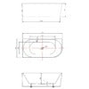 Tulip 1500/1700mm Corner Freestanding Spa Bath – Built in Pump Spa