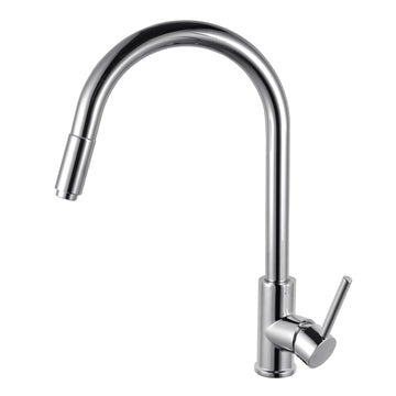 Round Chrome Pull Out Kitchen Sink Mixer Tap  Kitchen Mixer