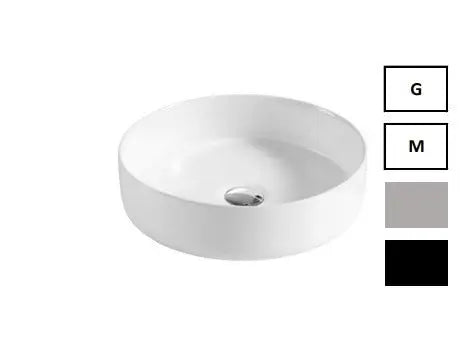 JAMIE Above Counter Basin - In Glosse White, Matte White, Matte Light Grey, Matte Black