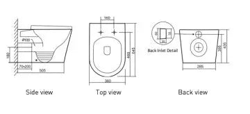 BELLA Toilet Suite + R&T in wall Cistern Package