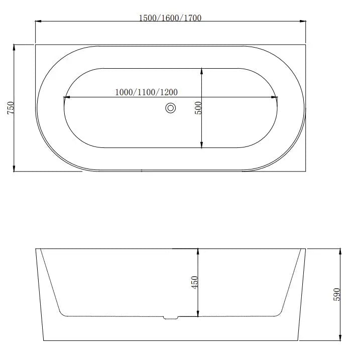PIAZA Free Standing Corner Bathtub - Left or Right hand side - 2 size (1500mm,1700mm)