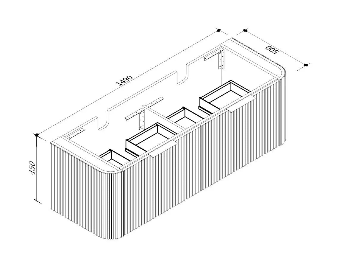 STELLA Wall Hung Vanity - in 3 Sizes with Stone Top