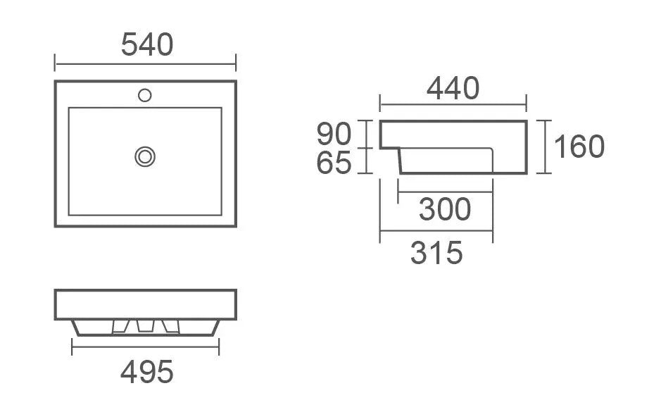 FABBRIS-II Semi-Recess Basin