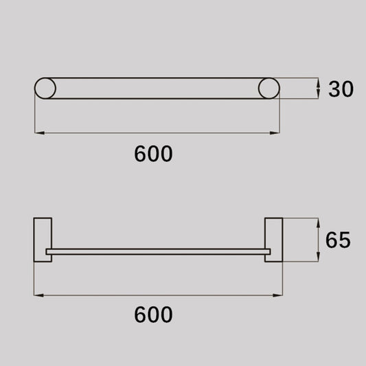 VIVO Single Towel Rail 600mm