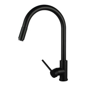 Round Black Pull Out Kitchen Sink Mixer Tap  Kitchen Mixer