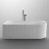 BENITA 1500mm Fluted Left Hand Corner Gloss White Bath Tub Bathtub