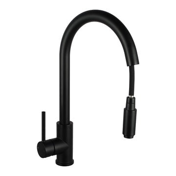 Round Black Pull Out Kitchen Sink Mixer Tap  Kitchen Mixer