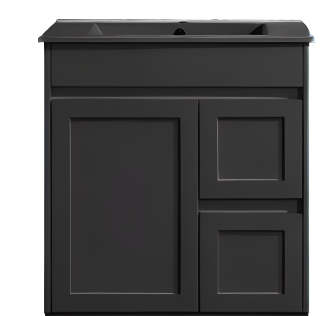 Luna Wall Hung Vanity - Matte Black