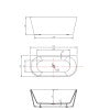 ROYAL 1700mm Back to Wall Freestanding Bath Tub Bathtub