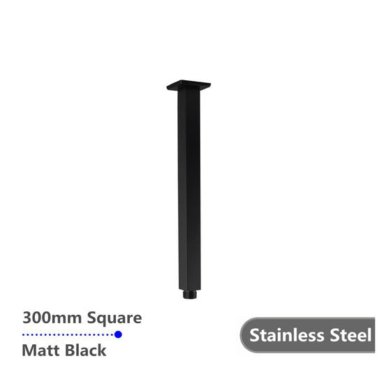 Square Black Ceiling Shower Arm 300mm Shower Arm