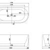 GINA 1700mm Left Corner Freestanding Bathtub in Gloss White Bathtub