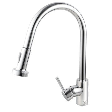 Round Chrome Pull Out Spray Kitchen Sink Mixer Tap  Kitchen Mixer