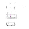 VIOLET 1700 Free Standing Bathtub White Bathtub