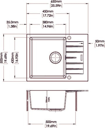 Carysil City Single Bowl with Drainer Granite Kitchen Sink Kitchen Sink