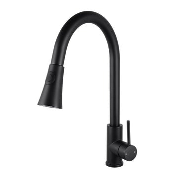 Round Black Pull Out Kitchen Sink Mixer Tap  Kitchen Mixer