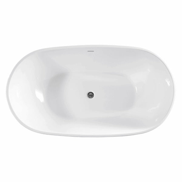 Aqua 1500mm Overflow Freestanding Gloss White Bathtub Bathtub