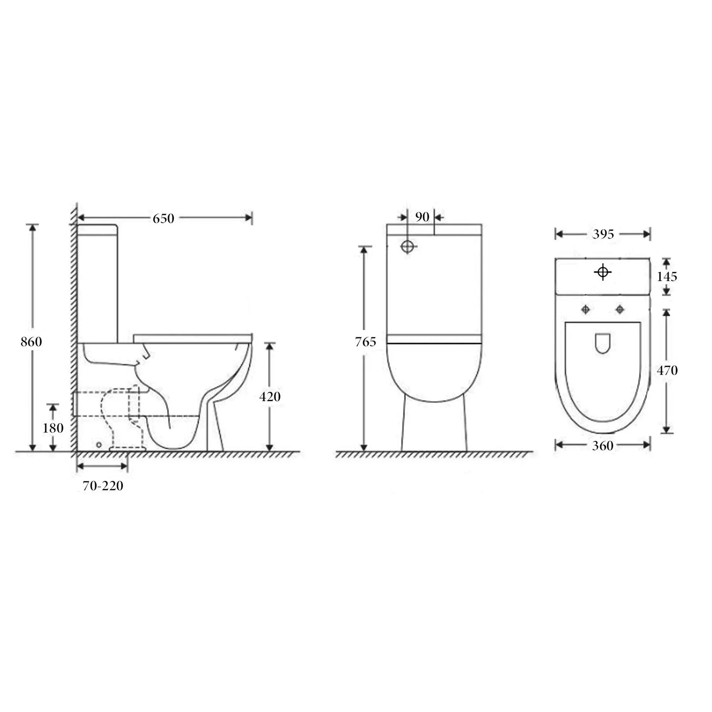 CHICAGO Toilet Suite Rimless Back to Wall - Nano Glazed