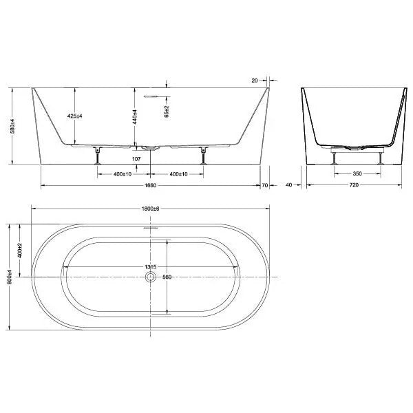 Adore Freestanding Bathtub - Available in 3 Sizes