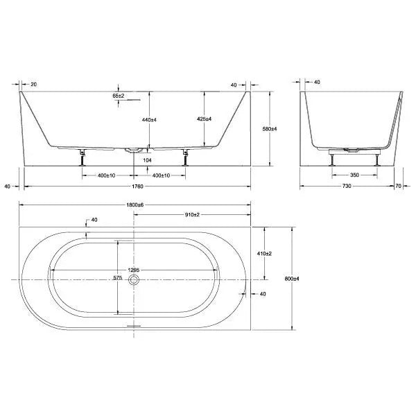 Adore Corner Bathtub - Available in 3 sizes