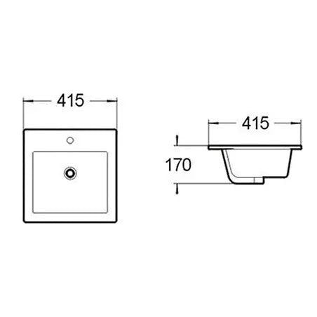 BA120 — Sleek Square design Drop-in Basin