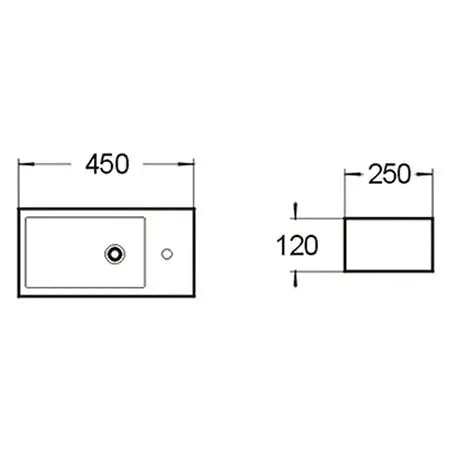 BA200L/R Wall Hung Basin - Above Counter Basin