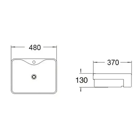 BA350 — Rectangular Semi Recessed Basin with Soft Edges
