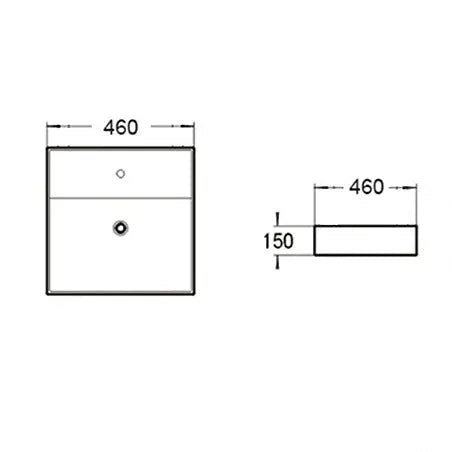 BA410 — Sleek Square design Above Counter Basin