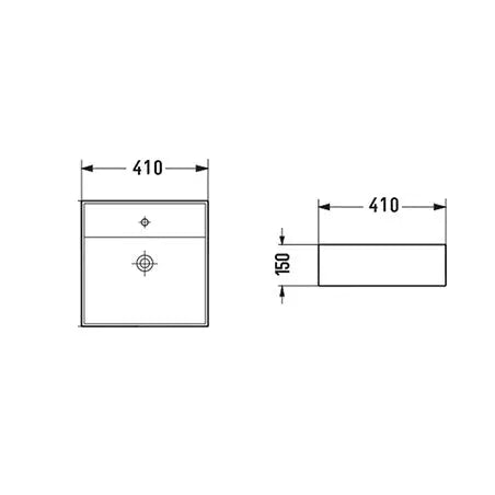 BA440 — Above Counter Basin - Sleek Square Design