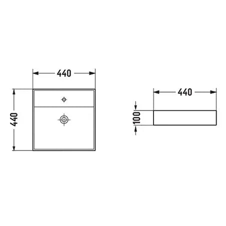 BA450 — Above Counter Basin - Sleek Square Design - in Gloss and Matte White Finish