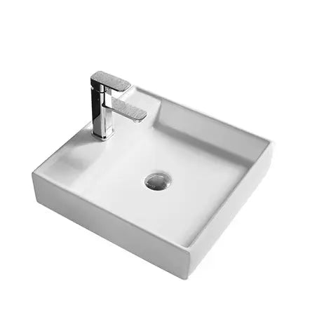 BA450 — Above Counter Basin - Sleek Square Design - in Gloss and Matte White Finish
