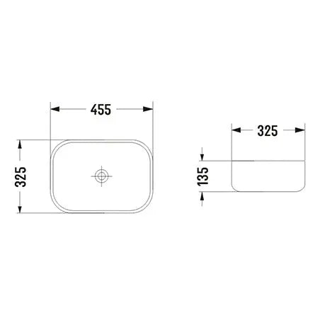 BA505 — Unique Curved Rectangular shape Above Counter Basin