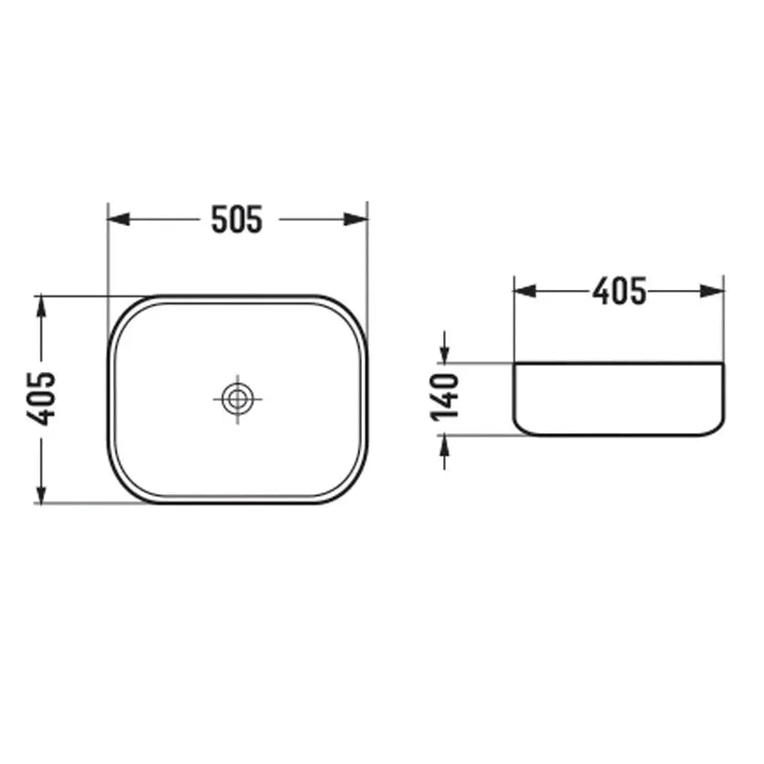 BA510 — Above Counter Basin Unique Curved Rectangular Shape - in 4 Colors