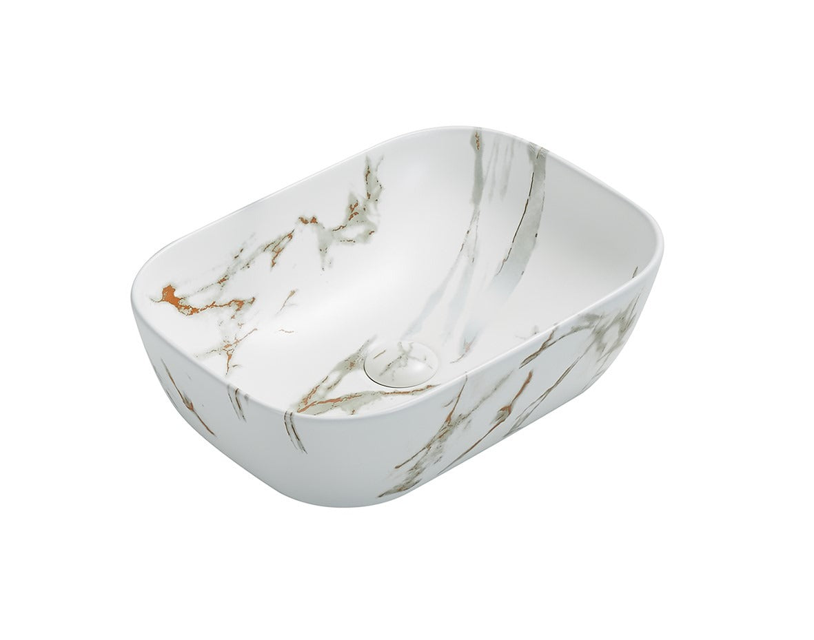 BA510 — Above Counter Basin Unique Curved Rectangular Shape - in 4 Colors
